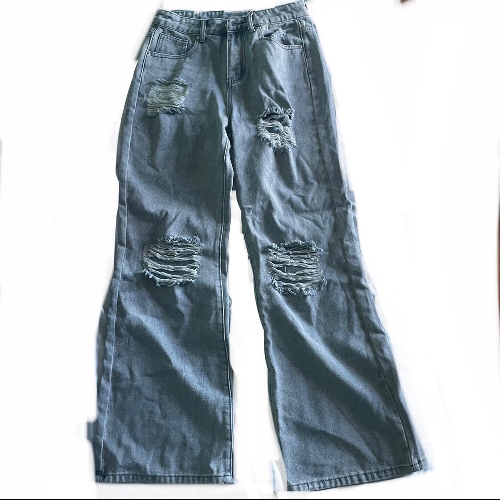 a light gray jeans, from romwe